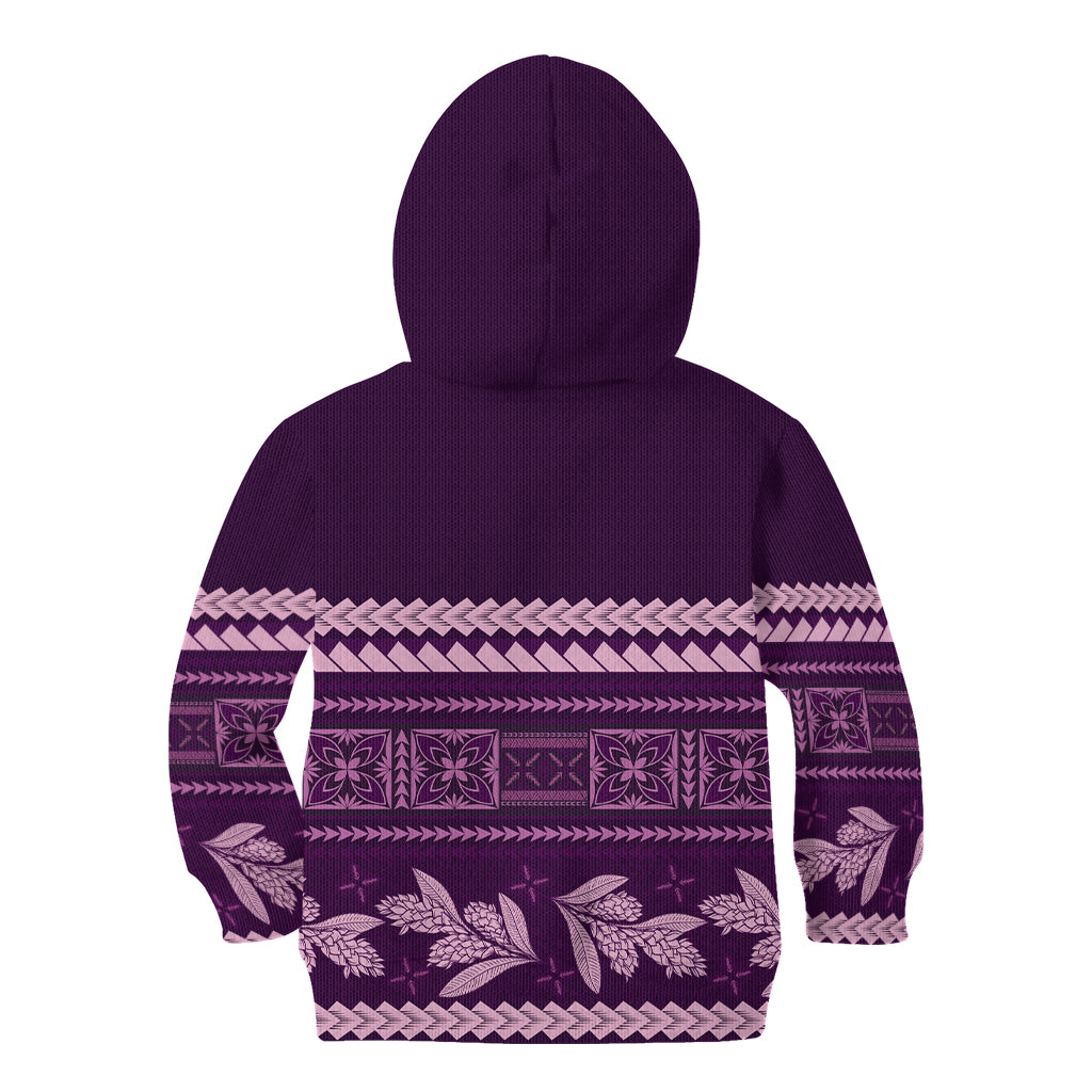 Purple Samoa Siapo Teuila Flowers Kid Hoodie LT14 - Polynesian Pride