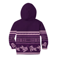 Purple Samoa Siapo Teuila Flowers Kid Hoodie LT14 - Polynesian Pride