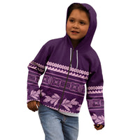Purple Samoa Siapo Teuila Flowers Kid Hoodie LT14 - Polynesian Pride