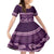 Purple Samoa Siapo Teuila Flowers Kid Short Sleeve Dress