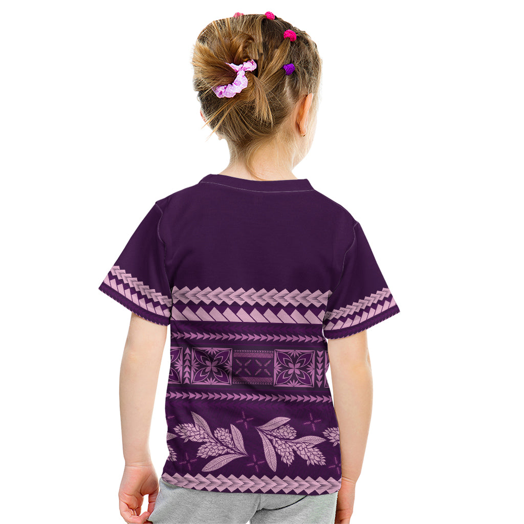 Purple Samoa Siapo Teuila Flowers Kid T Shirt LT14 - Polynesian Pride