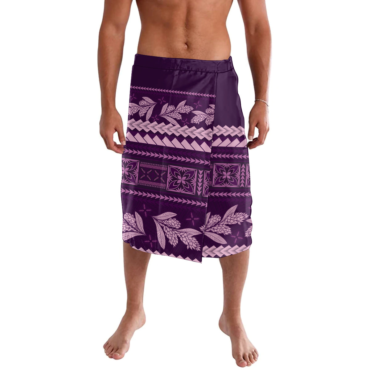 Purple Samoa Siapo Teuila Flowers Lavalava LT14 Purple - Polynesian Pride