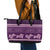 Purple Samoa Siapo Teuila Flowers Leather Tote Bag