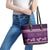 Purple Samoa Siapo Teuila Flowers Leather Tote Bag