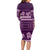 Purple Samoa Siapo Teuila Flowers Long Sleeve Bodycon Dress