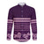 Purple Samoa Siapo Teuila Flowers Long Sleeve Button Shirt