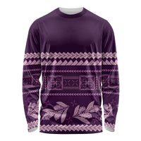 Purple Samoa Siapo Teuila Flowers Long Sleeve Shirt LT14 Unisex Purple - Polynesian Pride