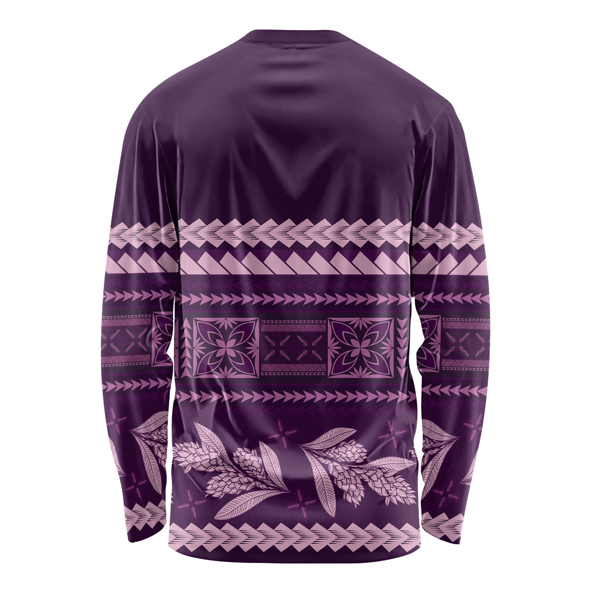 Purple Samoa Siapo Teuila Flowers Long Sleeve Shirt LT14 - Polynesian Pride