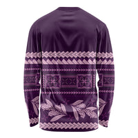 Purple Samoa Siapo Teuila Flowers Long Sleeve Shirt LT14 - Polynesian Pride