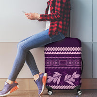 Purple Samoa Siapo Teuila Flowers Luggage Cover LT14 - Polynesian Pride