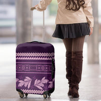 Purple Samoa Siapo Teuila Flowers Luggage Cover LT14 - Polynesian Pride