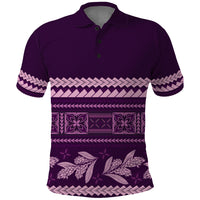 Purple Samoa Siapo Teuila Flowers Polo Shirt LT14 Purple - Polynesian Pride