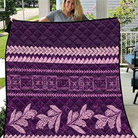 Purple Samoa Siapo Teuila Flowers Quilt LT14 Purple - Polynesian Pride