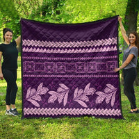 Purple Samoa Siapo Teuila Flowers Quilt LT14 - Polynesian Pride