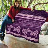 Purple Samoa Siapo Teuila Flowers Quilt LT14 - Polynesian Pride