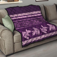 Purple Samoa Siapo Teuila Flowers Quilt LT14 - Polynesian Pride
