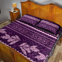 Purple Samoa Siapo Teuila Flowers Quilt Bed Set LT14 - Polynesian Pride