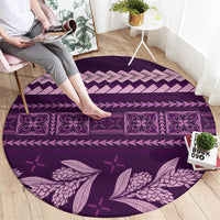 Purple Samoa Siapo Teuila Flowers Round Carpet LT14 - Polynesian Pride