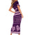 Purple Samoa Siapo Teuila Flowers Short Sleeve Bodycon Dress