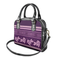Purple Samoa Siapo Teuila Flowers Shoulder Handbag LT14 - Polynesian Pride