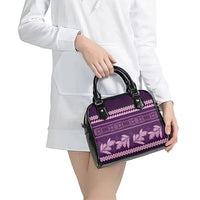 Purple Samoa Siapo Teuila Flowers Shoulder Handbag LT14 - Polynesian Pride