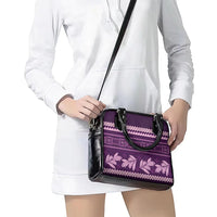 Purple Samoa Siapo Teuila Flowers Shoulder Handbag LT14 - Polynesian Pride