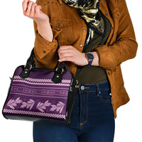 Purple Samoa Siapo Teuila Flowers Shoulder Handbag LT14 - Polynesian Pride
