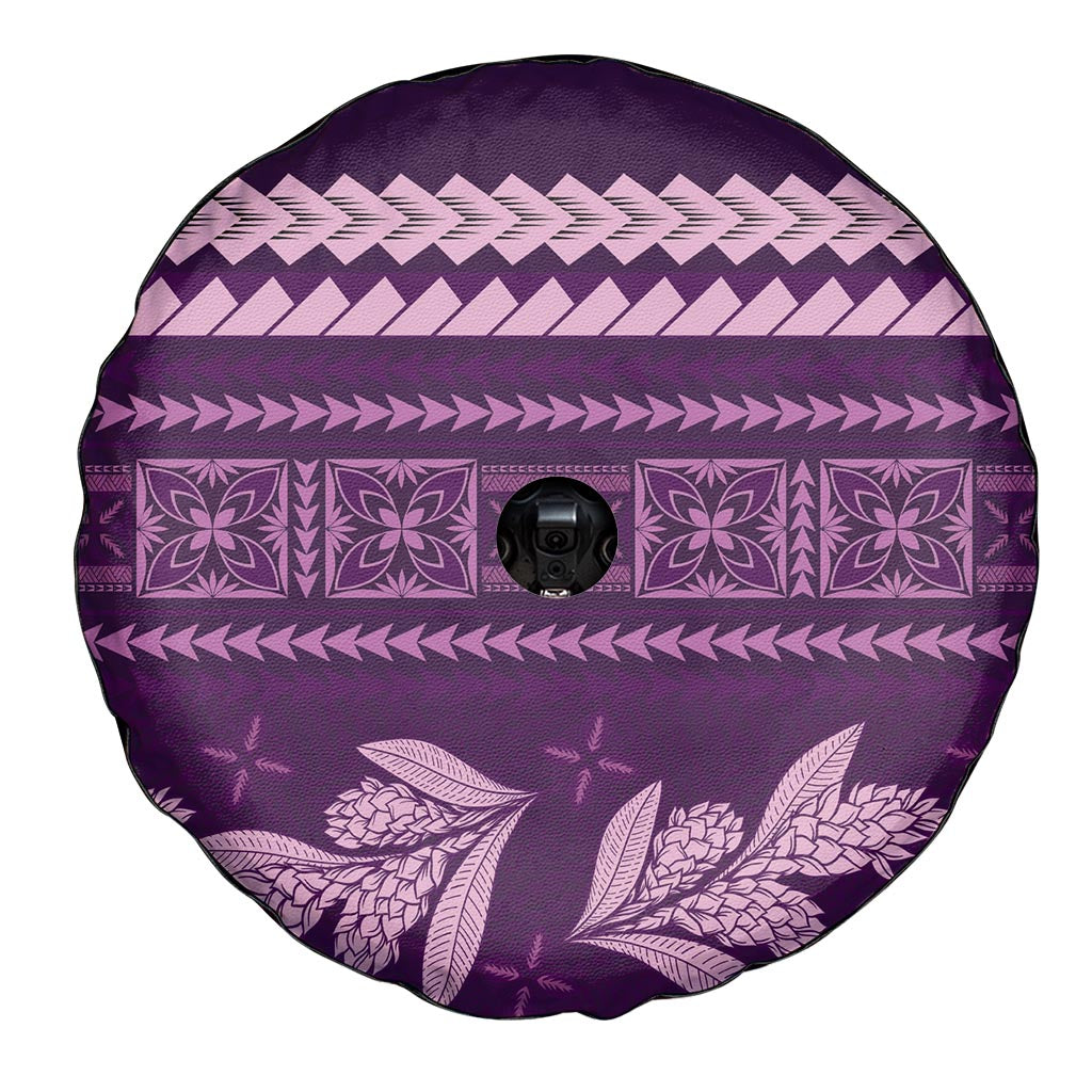 Purple Samoa Siapo Teuila Flowers Spare Tire Cover LT14 - Polynesian Pride