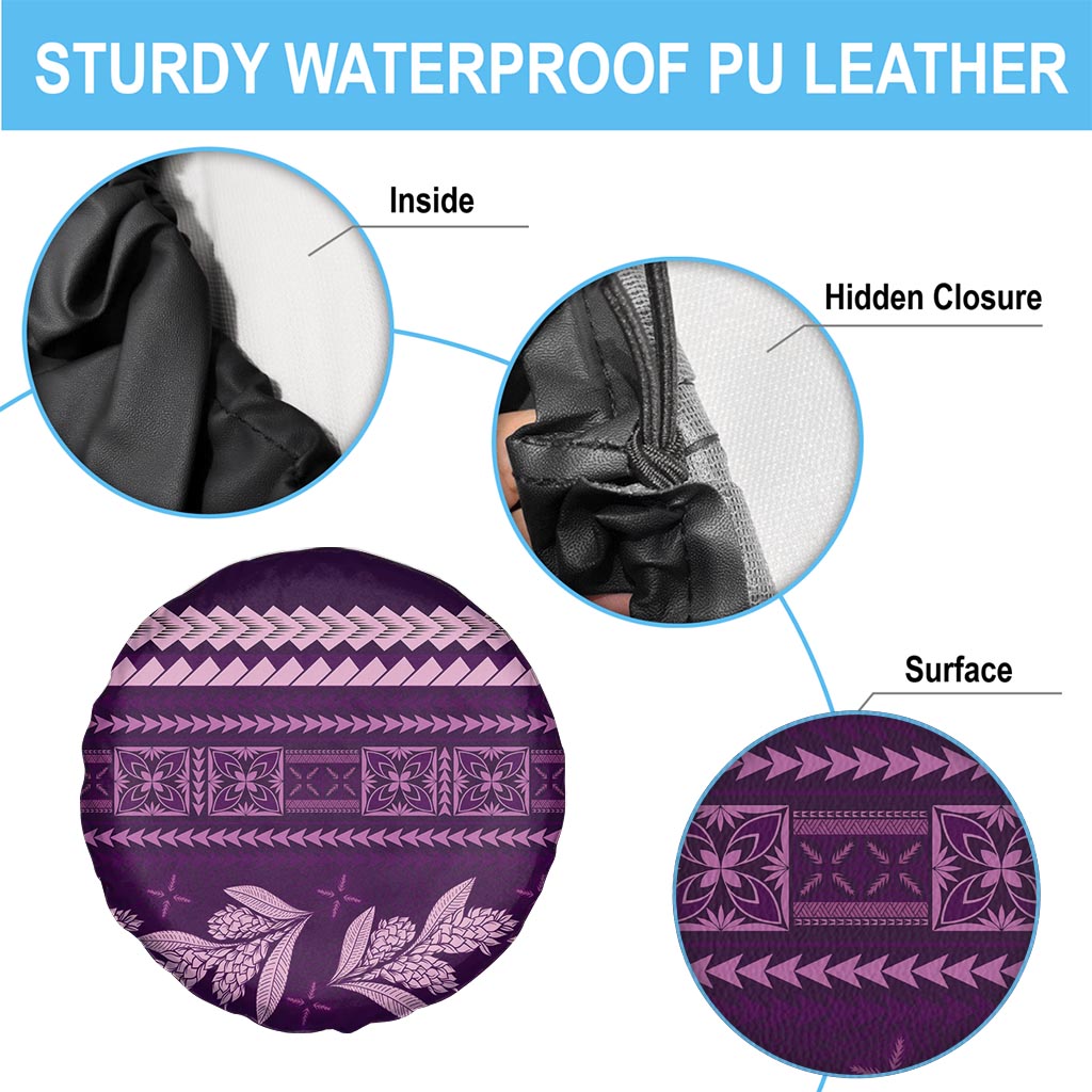 Purple Samoa Siapo Teuila Flowers Spare Tire Cover LT14 - Polynesian Pride