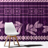 Purple Samoa Siapo Teuila Flowers Window Curtain LT14 - Polynesian Pride