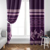 Purple Samoa Siapo Teuila Flowers Window Curtain LT14 - Polynesian Pride