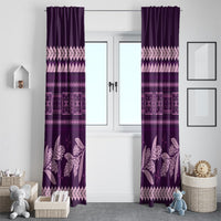 Purple Samoa Siapo Teuila Flowers Window Curtain LT14 - Polynesian Pride
