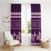 Purple Samoa Siapo Teuila Flowers Window Curtain LT14 - Polynesian Pride