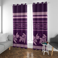 Purple Samoa Siapo Teuila Flowers Window Curtain LT14 With Grommets Purple - Polynesian Pride