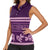 Purple Samoa Siapo Teuila Flowers Women Sleeveless Polo Shirt