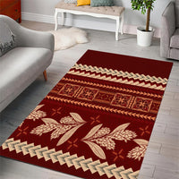 Red Samoa Siapo Teuila Flowers Area Rug LT14 - Polynesian Pride