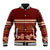 Red Samoa Siapo Teuila Flowers Baseball Jacket