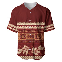 Red Samoa Siapo Teuila Flowers Baseball Jersey LT14 Red - Polynesian Pride