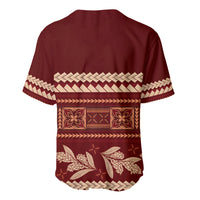 Red Samoa Siapo Teuila Flowers Baseball Jersey LT14 - Polynesian Pride