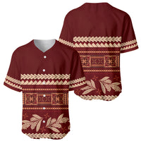 Red Samoa Siapo Teuila Flowers Baseball Jersey LT14 - Polynesian Pride