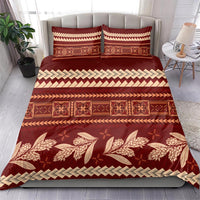 Red Samoa Siapo Teuila Flowers Bedding Set LT14 - Polynesian Pride