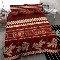 Red Samoa Siapo Teuila Flowers Bedding Set LT14 - Polynesian Pride