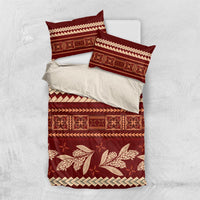 Red Samoa Siapo Teuila Flowers Bedding Set LT14 US Twin 172cm x 218cm Red - Polynesian Pride