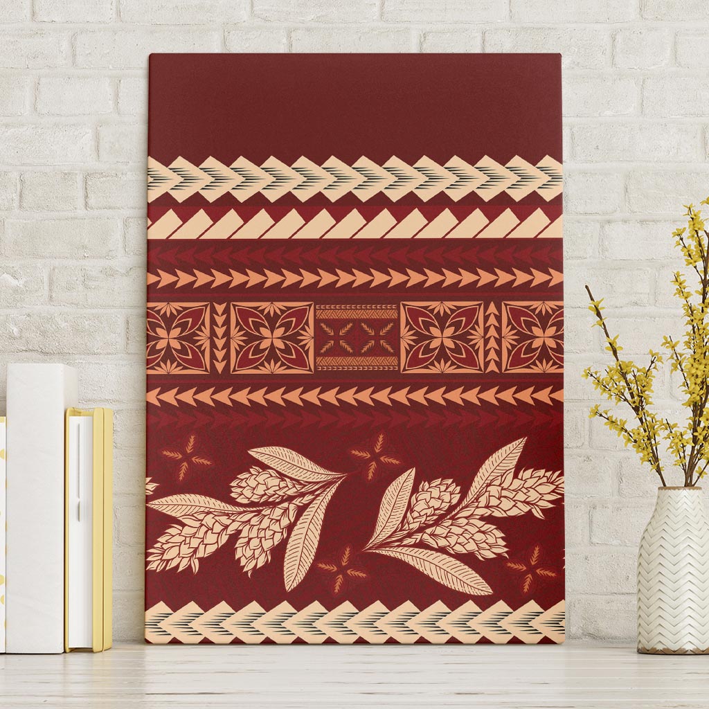 Red Samoa Siapo Teuila Flowers Canvas Wall Art LT14 Without Frame Red - Polynesian Pride