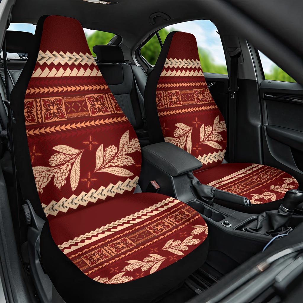 Red Samoa Siapo Teuila Flowers Car Seat Cover LT14 One Size Red - Polynesian Pride