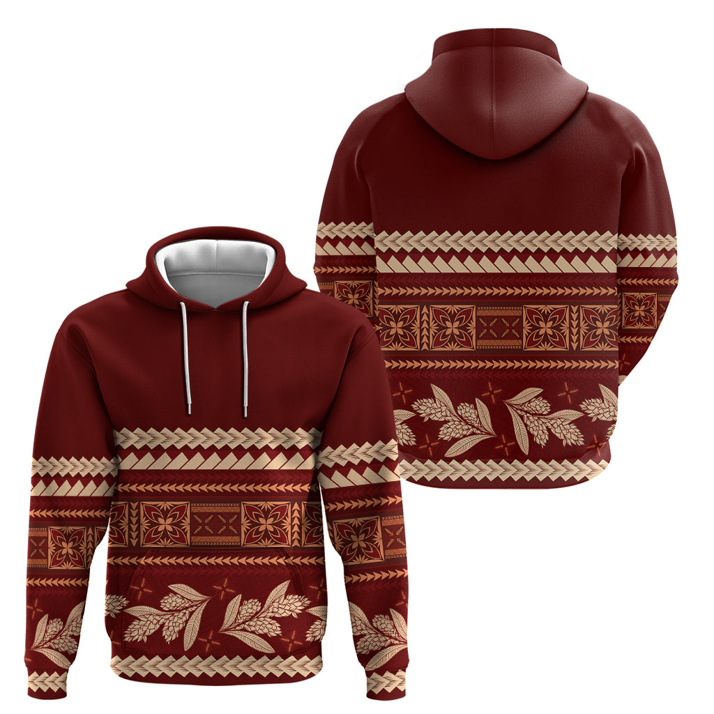 Red Samoa Siapo Teuila Flowers Hoodie LT14 - Polynesian Pride