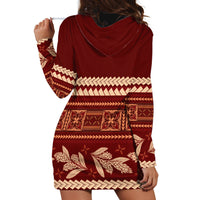 Red Samoa Siapo Teuila Flowers Hoodie Dress LT14 - Polynesian Pride