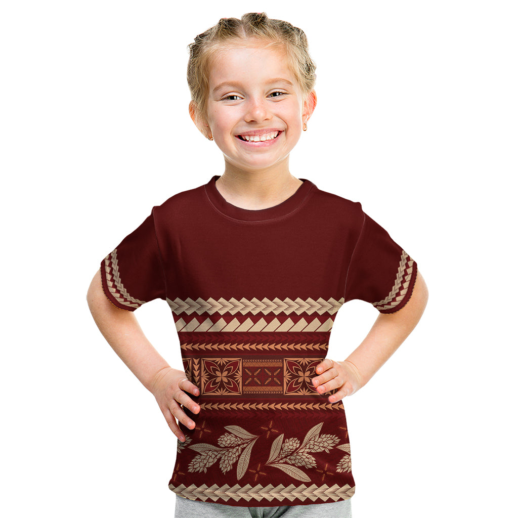 Red Samoa Siapo Teuila Flowers Kid T Shirt LT14 Red - Polynesian Pride