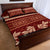 Red Samoa Siapo Teuila Flowers Quilt Bed Set