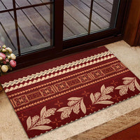 Red Samoa Siapo Teuila Flowers Rubber Doormat LT14 - Polynesian Pride